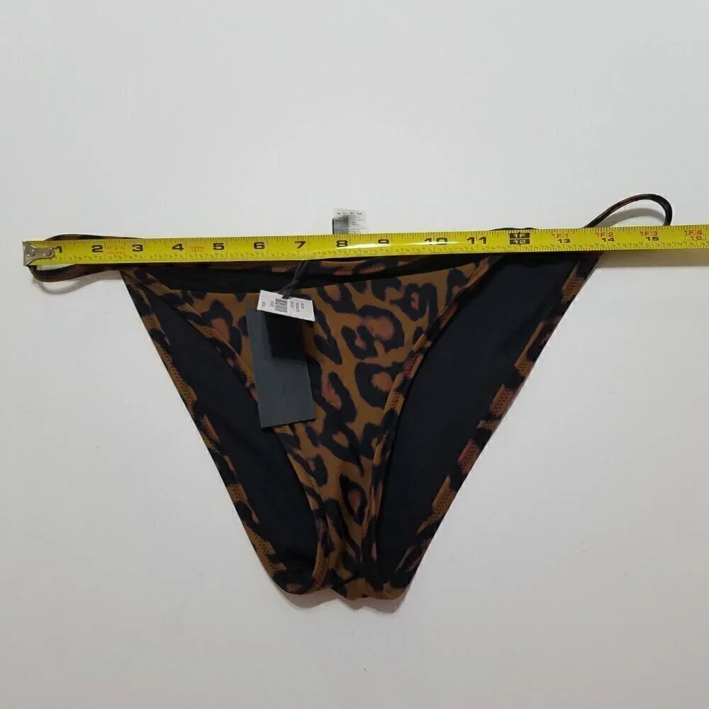 NWT Kendall & Kylie Triangle Mesh Bottom Leopard Animal Print Size L